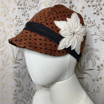Flipside Hats Reversible Polka Dot Striped Cabbie Hat Driver Boho Slow Fashion