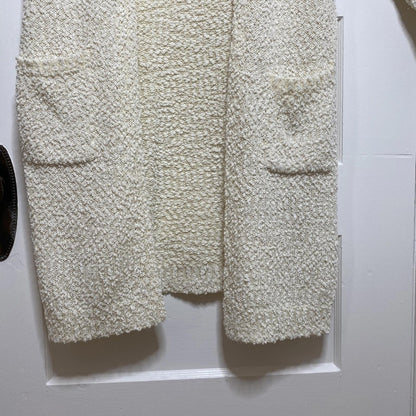 Modern Canvas Cozy Cream Cardigan Sweater Womens Large Pockets Lagenlook