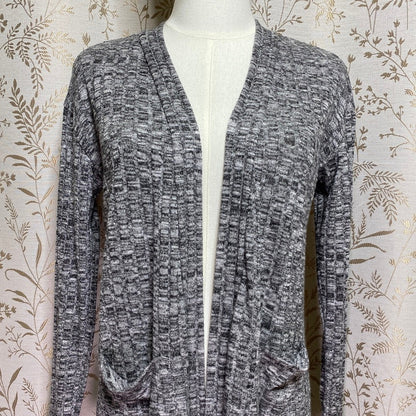 Art Class Marled Black/White Knit Cardigan Junior XL Minimalist Layering Pockets