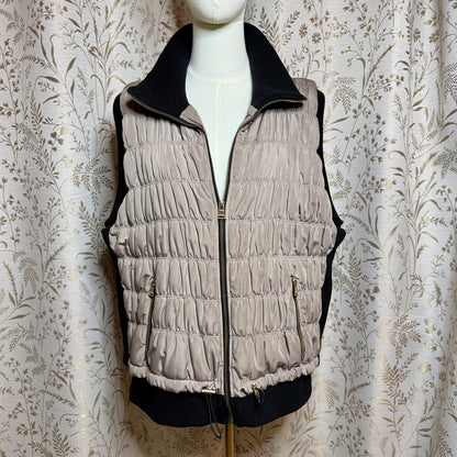 Calvin Klein Performance Quilted Puffer Vest Women 3X Taupe Athleisure Gorpcore