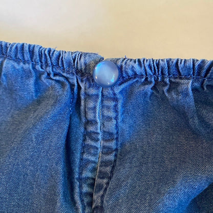 LC Lauren Conrad Chambray Lyocell Top Large Blue Soft Boho Coastal Minimalist