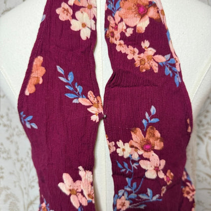 American Eagle Floral High Neck Romper Women S Keyhole Boho Festival Romantic