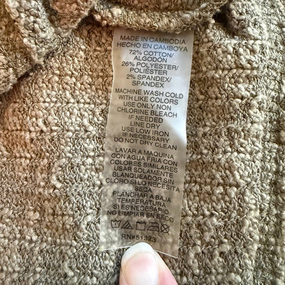 Two by Vince Camuto Textured Button Front Cardigan Women M Forestcore Earthcore