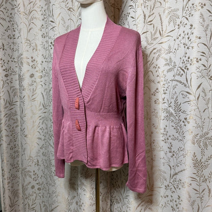 Grace Karin Rose Knit Cardigan Womens XL Coquette Romantic Academia Office Siren