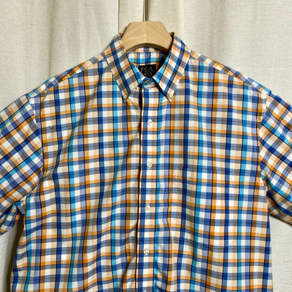 Jos A Bank Plaid Button Up Shirt Mens Large Academia Casual Geek Normcore Preppy