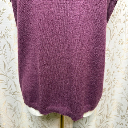 Cashmere Sweater Set Cardigan Sleeveless Turtleneck Womens L Wine Quiet Luxury