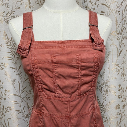 Abercrombie & Fitch Terracotta Overall Mini Dress XS Gorpcore Utility Barncore