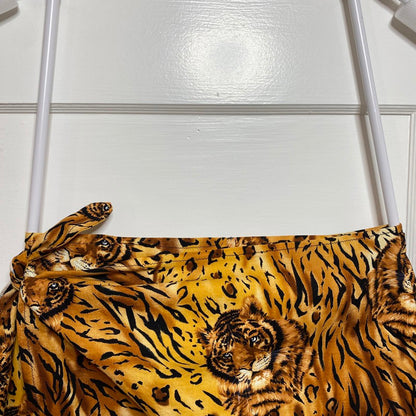 Handmade Tiger Print Wraparound Skirt Womens Small Beach Summer Animal Cover-up
