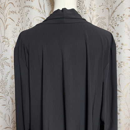 R&M Collection Cascade Waterfall Cardigan Women 1X Black Minimalist Lagenlook
