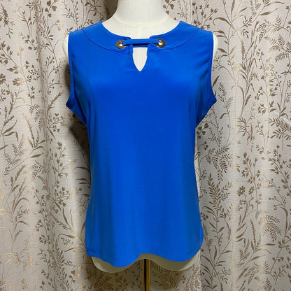 Tommy Hilfiger Royal Blue Keyhole Grommet Tank Top Small Sailor Chic Minimalist