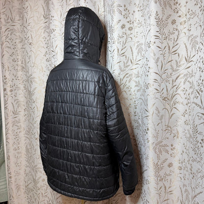 New Balance Full-Zip Quilted Hooded Puffer Jacket Women 1X Gorpcore Athleisure