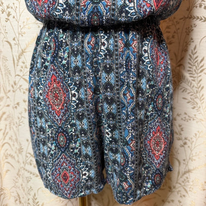 Gypsies & Moondust Boho Paisley Lace Halter Romper Shorts Womens S Southwestern