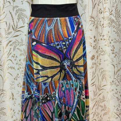 Lapis Butterfly Mesh Midi Skirt Womens L Bohemian Whimsygoth Fairycore Romantic
