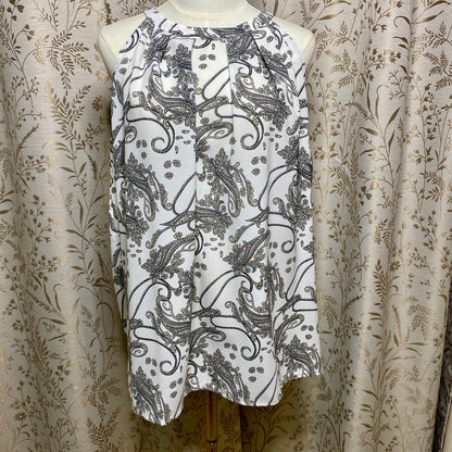 Grace Karin Paisley Halter Neck Blouse XL Boho Chic Dark Academia Careerwear