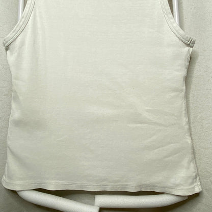 Xanaka White Distressed Ribbed Tank Womens XS Grunge Sleaze Minimalist Y2K Punk
