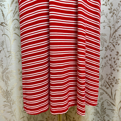 Time and Tru Stripe Midi Tank Dress XL Red White Streetwear French Girl Coastal