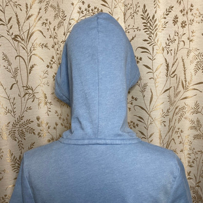 PINK Zip Up Hoodie XS Pastel Blue Tie Dye Stripe Y2K Streetwear Soft Girl Comfy