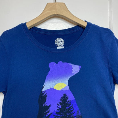 Burney Falls Bear Graphic T-Shirt Womens Large California Hiking Outdoor Travel