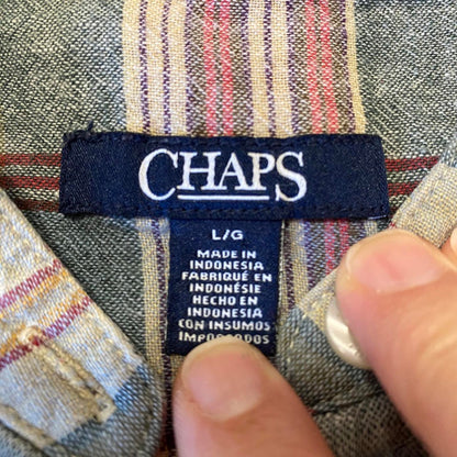 Chaps Plaid Button-Up Shirt Womens Large Autumn Barn Lumberjack Pumpkin Patch