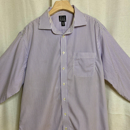 Jos A Bank Stripped Button Up Shirt Mens XL Academia Casual Geek Normcore Preppy