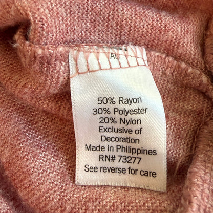 LC Lauren Conrad Heather Red Balloon Sleeve Knit Pullover Women L Soft Girl Cozy