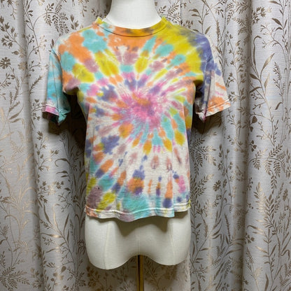 Hanes Tie Dye Spiral T-Shirt Kids 10-12 M Retro Hippie Boho Festival Kidcore