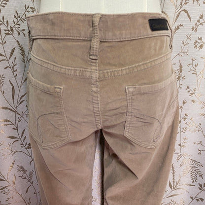 Calvin Klein Jeans Corduroy Straight Leg Pants Sz 4 Beige Tan Low Rise Stretch