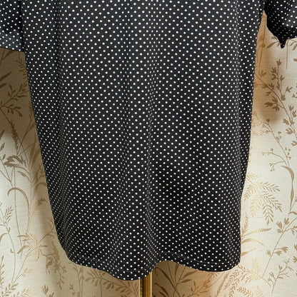 Croft & Barrow Polka Dot Short Sleeve Top Womens L Stretch Retro Classic Preppy
