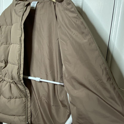 Tek Gear Puffer Jacket Womens XL Activewear Cozy Fall Minimalist Neutral Outdoor