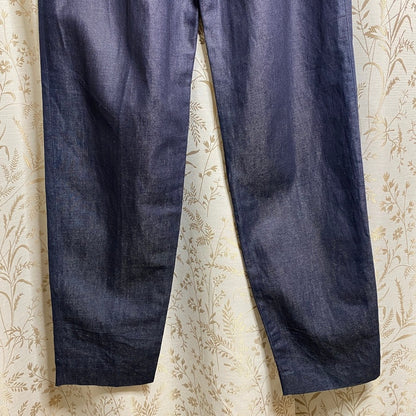 DSquared2 Dark Indigo Denim High Rise Pleated Trousers Italy 38 NWT Designer Mod