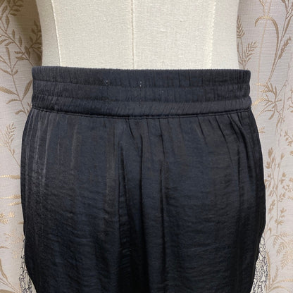Me To We Black Silk-Feel Lace Trim Shorts Small Coquette Dollette Balletcore