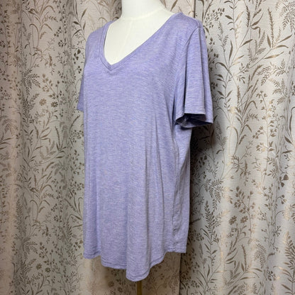 Jessica Simpson Heather Purple T Shirt L Short Sleeve Casual Cozycore Athleisure