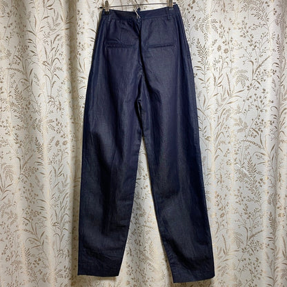 DSquared2 Dark Indigo Denim High Rise Pleated Trousers Italy 38 NWT Designer Mod