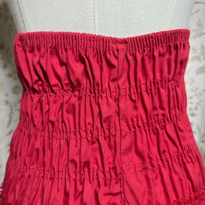 Womens Red Lace Ruffle High Waist Bloomer Shorts S/M Lolita Cosplay Coquette