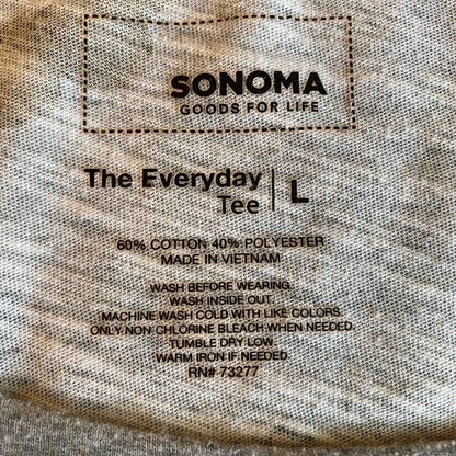 Sonoma Long Sleeve Tee Large Floral Grey Green Boho Cottagecore Grandmacore
