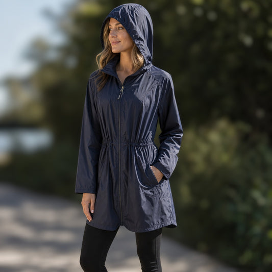 32 Degrees Cool Hooded Anorak Windbreaker Womens L Navy Gorpcore Utility Outdoor
