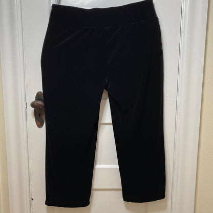 J.H. Collectibles Black Velvet Cropped Pull-On Pants Womens XL Stretch Office