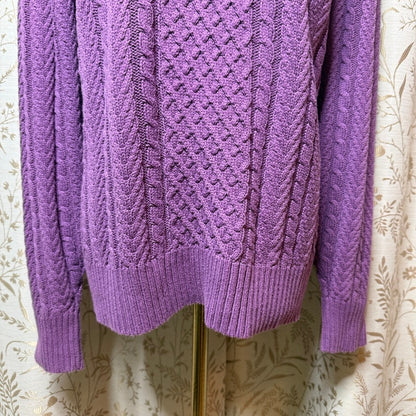St. John's Bay Cable Knit Sweater Purple Womens 2X Cozy Dopamine Whimsigoth